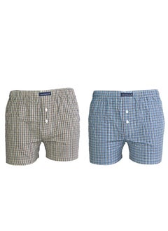 اشتري John Gladstone Men's Cotton Woven Boxer - Pack of 2 في الامارات