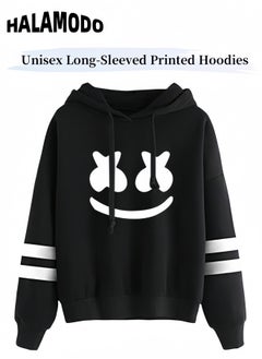 Buy "Unisex Hoodies Long-Sleeved Printed Tops Casual Sweatshirts Soft Sportswear Fashion Youth Pullovers with Drawstrings for Daily Wear ﻿ in Saudi Arabia