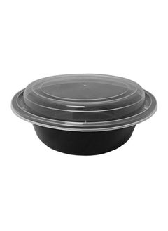 Buy Microwave Container Black Round With Lid 32 Ounces Pack of 12 Pieces. in UAE