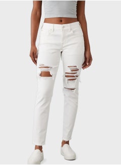 Buy High Waist Ripped Jeans in Saudi Arabia