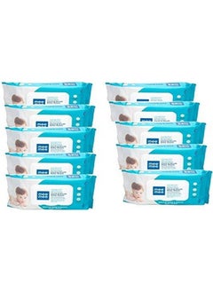 Buy Caring Baby Wet Wipes With Aloe Vera (72 Pcs) (Pack Of 10) in UAE