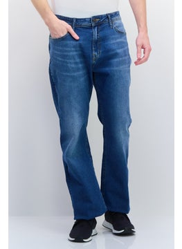 اشتري Men Boot Cut Fit Solid Stretchable Denim Jeans, Blue في الامارات