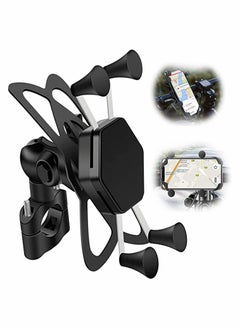 Buy Bike Phone Holder, Bicycle Motorcycle Phone Mount Stainless Mount Universal Fit on Stroller, for Bicycle Motorcycle Motorbike, 360 Degree Rotation Black in UAE