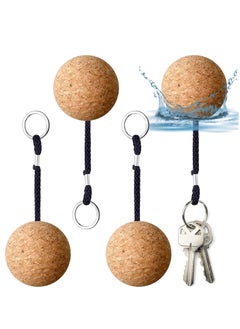 اشتري Floating Cork Keyrings, 4 Pcs 53mm Floatable Wooden Ball Key Chain Water Buoyant Key Ring Lightweight Water Sports Accessories for Swimming Diving Fishing Canoeing Sailing Kayaking Marine Boat في الامارات