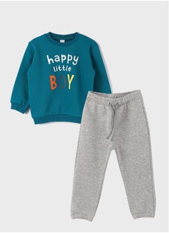 Buy Crew Neck Printed Baby Boy Sweatshirt and Sweatpants 2-Pack in Egypt