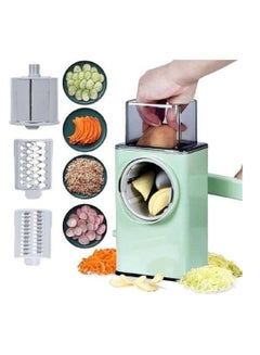 Buy Vegetable chopper Cheese Grater Round Mandoline Slicer Vegetable Slicer Cutter Cheese Shredder with Handle for Vegetable Potato Nuts in UAE