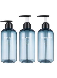 اشتري Empty Pump Bottles, Hand Gel Dispenser 500ml Plastic Bottles with Soap Containers Refillable for Bathroom Kitchen Use-Lotions Shampoo,Conditioner Shower Gel, 3 Pack في الامارات