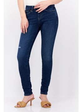 اشتري Women Skinny Fit Dark Wash Stretchable Jeans, Navy في الامارات