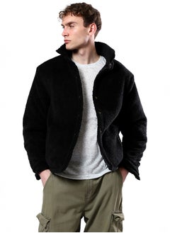 Buy Black Wool Coziness Buttoned Winter Jacket in Egypt