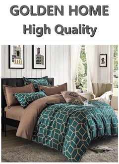 Buy 6 Piece King/Queen/Single size, striped pattern duvet cover set. set includes 1 Comforter Cover, 1 Fitted Bedsheet, 4 Pillowcases in UAE