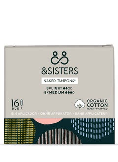 Buy Naked Tampons Organic Cotton 8 Light & 8 Medium in UAE