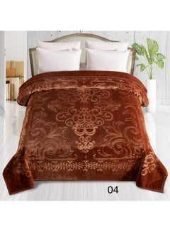 Buy Double blanket, weighing 6 kg, two floors, an engraved face, a plain face, with a super soft texture, king size, 220 * 240 cm in Saudi Arabia