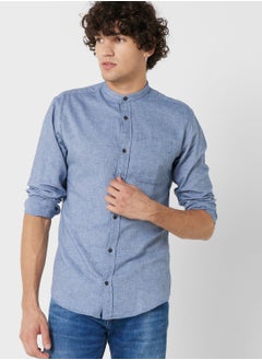 Buy Band Collar Regular Fit Shirt in UAE