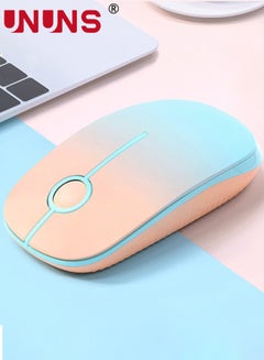 اشتري Wireless Mouse,2.4G Slim Portable Wireless Mouse With Nano Receiver,Silent Mobile Optical Mice,1600 DPI,Precise Control,For Notebook/PC/Laptop/Mac,Gradient Orange To MintGreen في الامارات