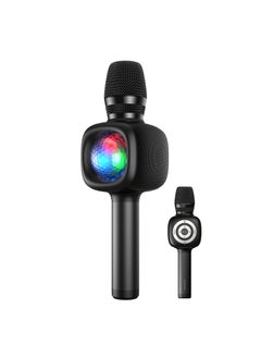 اشتري Wireless Bluetooth Kararoke Microphone with Disco Ball Light,4 Voice-Changing Modes Handheld Mic Speaker for Party Adults and Kids في السعودية