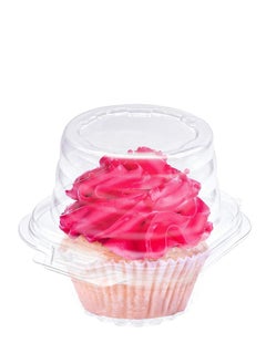 Buy Individual Cupcake Container, 50 PCS Disposable Clear Plastic Boxes with Deep Dome Lids, Muffin Salad Dessert Hamburgers Fruit Carriers in Saudi Arabia