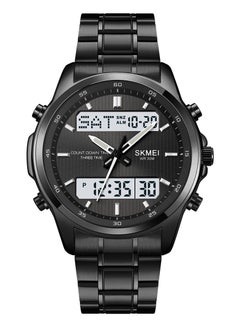 اشتري Men’s Analog & Digital Black Stainless Steel Band Wristwatch - 2049 في الامارات