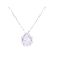 Buy Chain Necklace With Pear Design In 925 Sterling Silver in Egypt