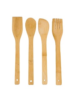 اشتري 4 Pieces Wooden Cooking Utensil Set Beige في مصر