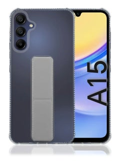Buy Case Cover For Samsung Galaxy A15 With Magnetic Hand Grip 3 in 1 Clear / Grey in Saudi Arabia