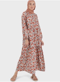 Buy Floral Printed Tiered Dress in UAE