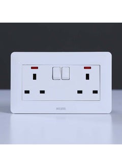 Buy Danube Home - Milano 13A Twin Socket With Switch & Led Indicator Wh Ps in UAE