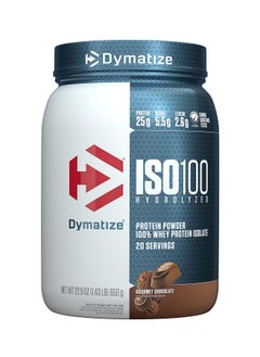 Buy ISO 100 Hydrolyzed 100% Whey Protein Isolate Gourmet Chocolate 1.43lb, 650g in UAE