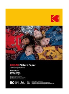 Buy Picture Paper Glossy 180 gsm A4 Size x 50 Sheets in UAE