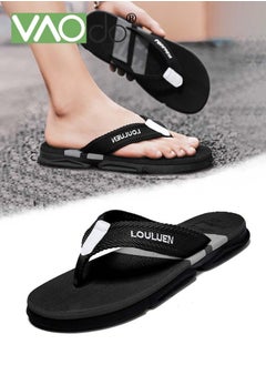 Buy Men'S Non-slip Flip Flops Outdoor Leisure Beach Flip Flops Soft and Comfortable Non-slip PVC Bottom Slippers in UAE