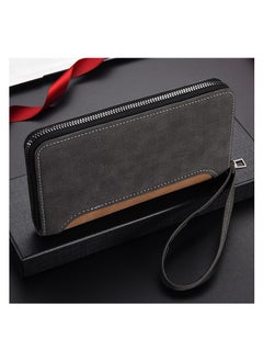 Buy Casual Multi Slot Mens Long Wallet Coin Purse Large Capacity Zipper Card Holder in UAE