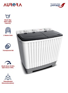 Buy TWIN TUB SEMI AUTOMATIC WASHING MACHINE, 5kg | 5kg Washing Capacity | White color | 5kg Dehydration capacity |AR-06TTH in Saudi Arabia