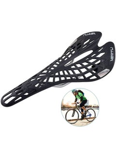 Buy Bike Seat Cushion Breathable Comfortable Bike Seat Replacement Ultra Light Shock Absorbing Hollowout Spider Seat Fixed Gear For Road MTB Bike Black in Saudi Arabia