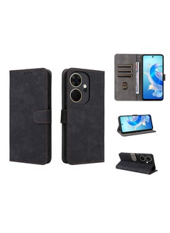 Buy Phone Case for itel P55+/ itel P55 Plus with RFID Security Protection Flip PU Leather Wallet Case with Card Holder Shockproof Protective Cover in Saudi Arabia