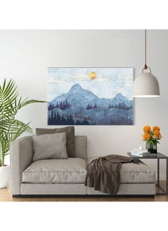 Buy Canvas Wall Art, Abstract Framed Portrait of Silhouettes of mountains with trees in Egypt