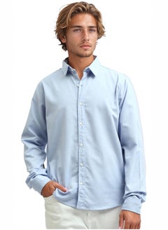 Buy Sky Blue Classic Collar Shirt With Long Sleeves in Egypt