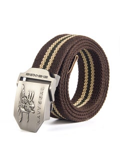 Buy NAVY SEAL Canvas Military Belt for MenCoffee Stripe Coffee Stripe in UAE