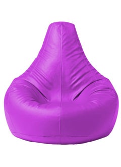 Buy Faux Leather Tear Drop Recliner Bean Bag with Filling Lavender in UAE