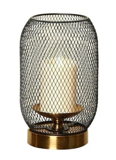 Buy Ethan Pillar Candle Holder, Gold & Clear- 12.5x29 cm in UAE