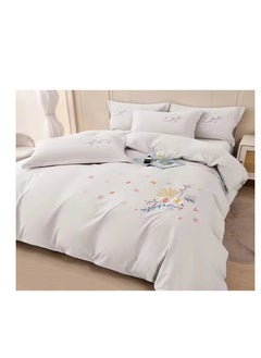 Buy Embroidered King Size Duvet Cover Set - 6-Piece Bedding Collection fitted bedsheet duvet with Zipper Closure in UAE