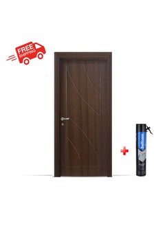 Buy Barry wood interior door brown chocolate 90/80 CM code PP202-107 in Egypt