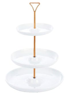 Buy 3 Tier Round Plate with Gold Stand in UAE