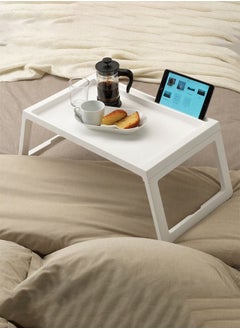 Buy Folding Bed Table White 55x36x31 cm in Saudi Arabia