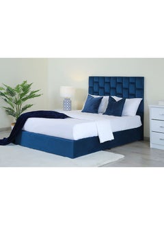 اشتري Diana Queen Bed Velvet Blue 160x200 cm في الامارات