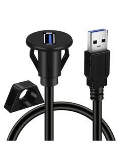 Buy Single Port USB 3.0 Male to Female AUX Car Flush Panel Mount Extension Cable for Car Truck Boat Motorcycle Dashboard 3ft in UAE