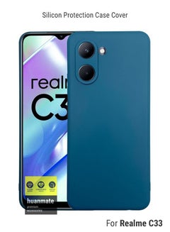 Buy Stylish Silicone Case Cover For Realme C33 Blue in Saudi Arabia