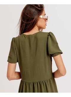 Buy Olive Green Ruffled Midi Dress in Egypt