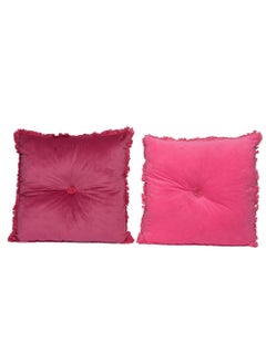 Buy Homesmiths Christmas Cushion Polyester Velvet Pink Assorted 1 Piece in UAE