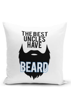 اشتري Throw Pillow The Best Uncle Gift White Pillow The bearded man gift beard uncle gift في الامارات