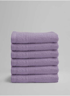 Buy 6 Pieces Face Towel by La'Marvel, Lilac 550 GSM 100% Cotton Luxury Home Towels in Saudi Arabia