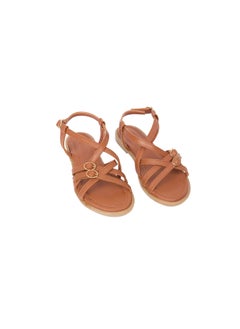 Buy Fancy Faux Leather Sandals With Peep Toe And Strap Design in Egypt